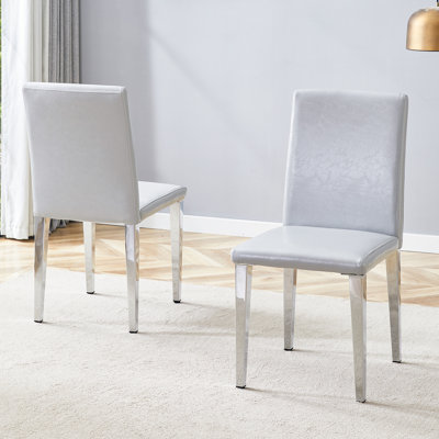Chaises de salle à manger confortables gris clair de style moderne, parfaites pour la maison
