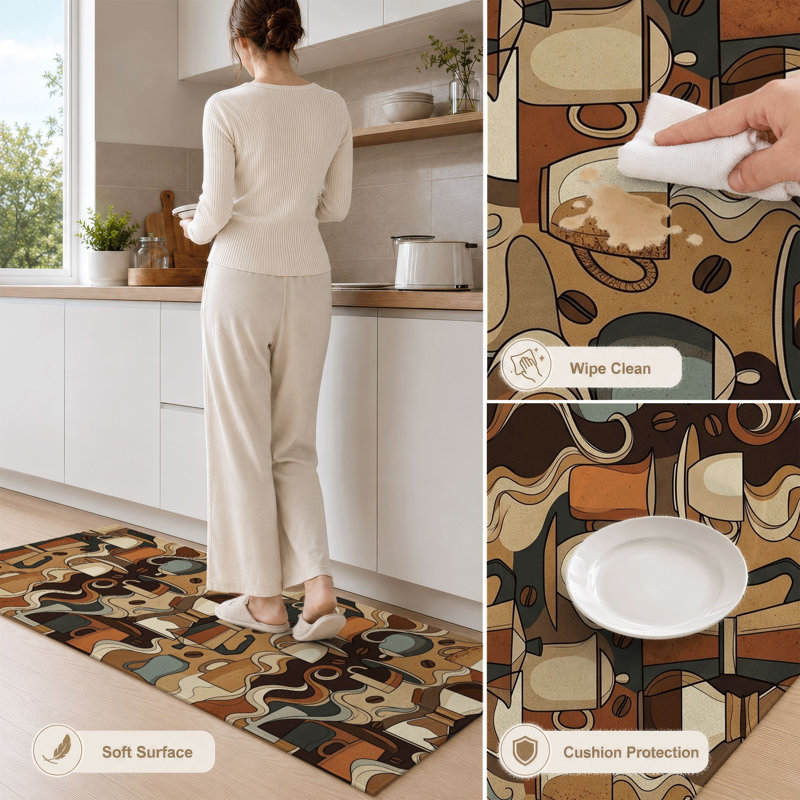 Abstract Art Non-Slip Washable Kitchen Mats