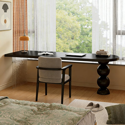 Black Half-Circle Solid Wood