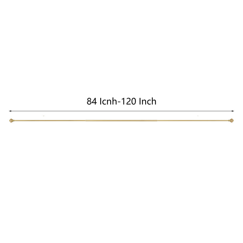 Tringle à rideaux simple réglable en métal Dotern, 84" - 120"