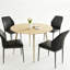 Ensemble de table de salle à manger ronde, petite table de salle à manger ronde Mid-Century moderne, permettant d'économiser de l'espace (1 table + 4 chaises)-518123050