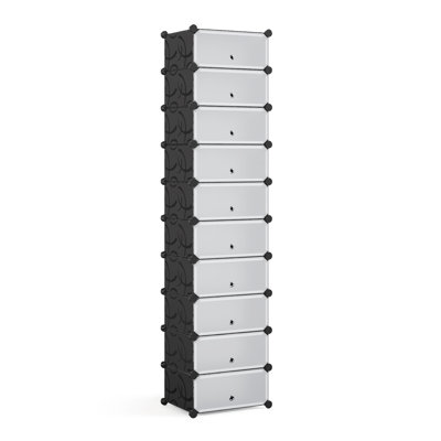 20 Pair Stackable Shoe Storage Cabinet