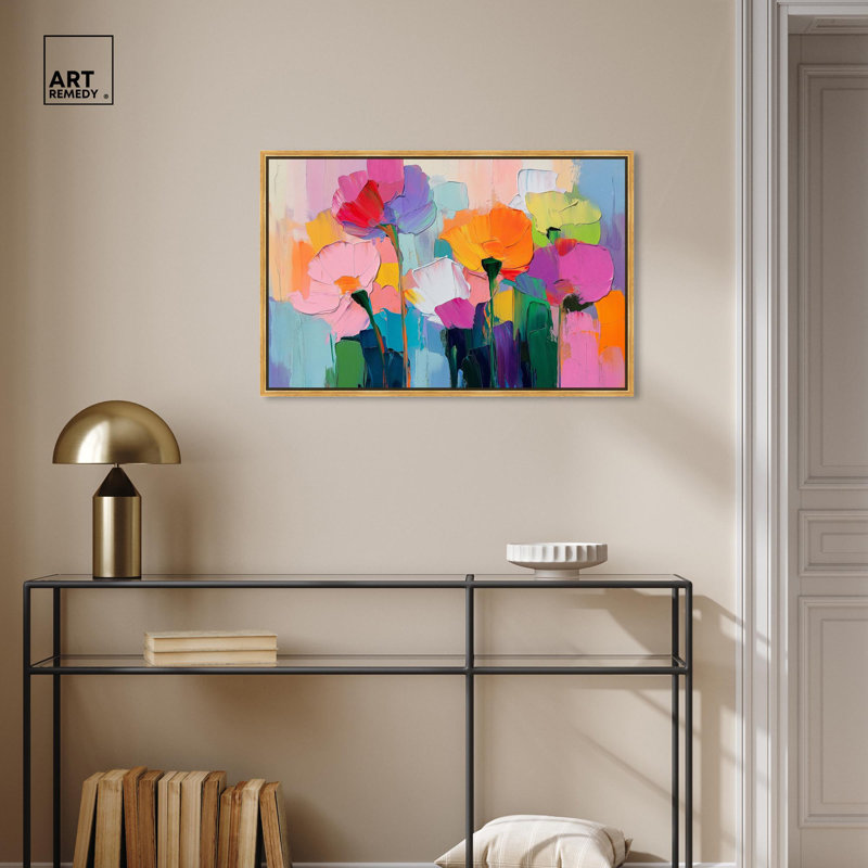 Art, art floral et art abstrait, Cadre doré, H 20 po x l 30 po