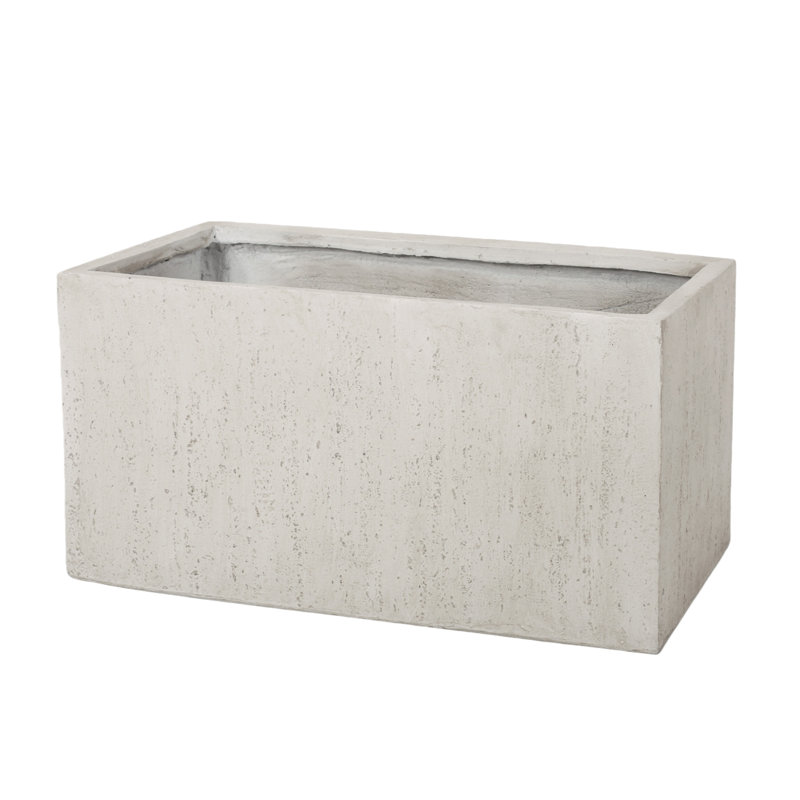35''Loutdoor Large Square Mgo Planter Box, 18" H x 18" W x 35.25" D, White