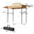 3.3x12.5ft Double Top Grill Gazebo Bbq Canopy With Adjustable Sunshades Mesh Trays Black Folding Frame Carry Bag For Patio Outdoor Camping-124539167