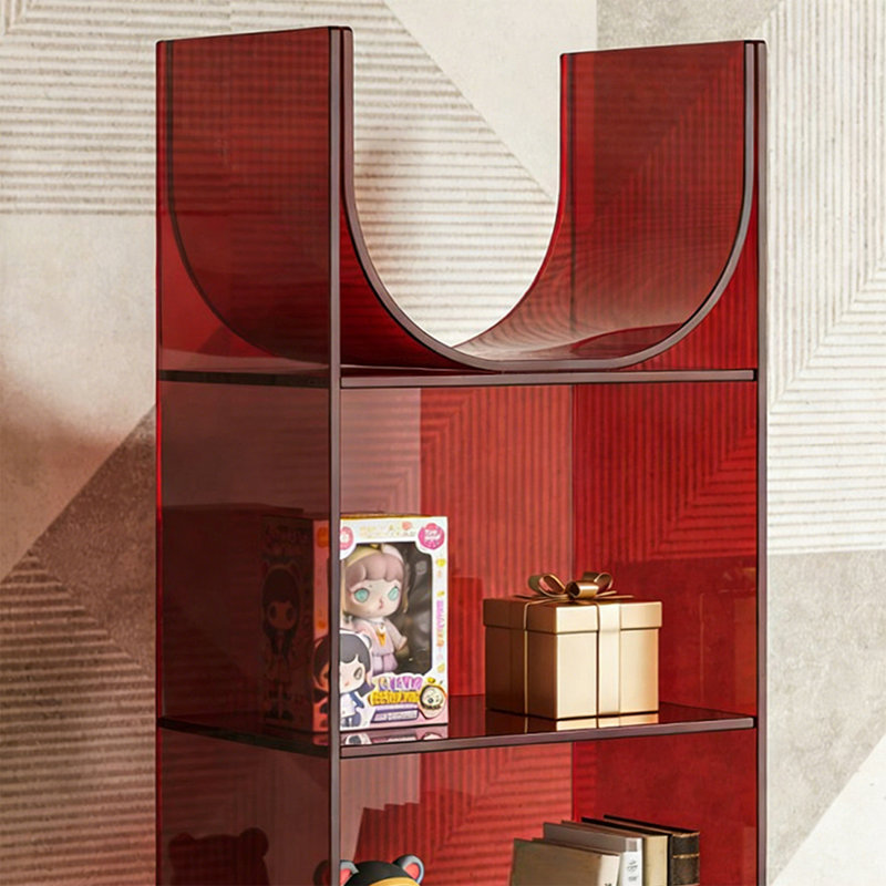 Bibliothèque minimaliste en acrylique., (4 Shelves) 57.09"H x 15.75"W x 11.81"D