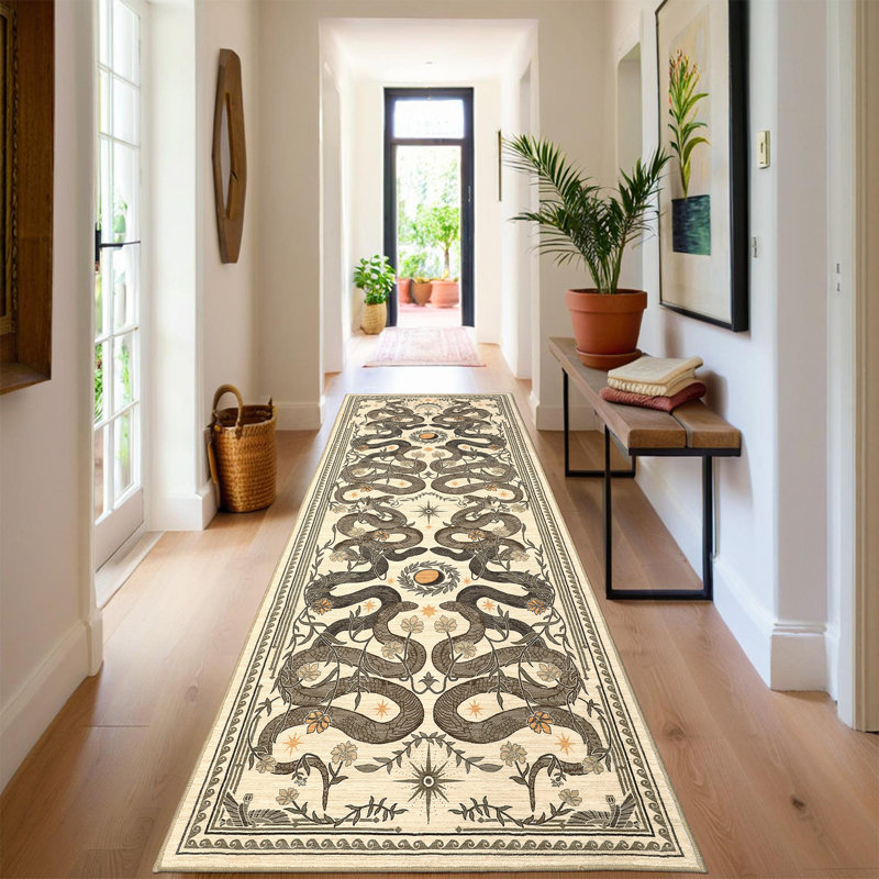 Tapis lavable à la machine Snakes Tapis antidérapant Wild Life, Chameau, Tapis de couloir 2 pi x 6 pi
