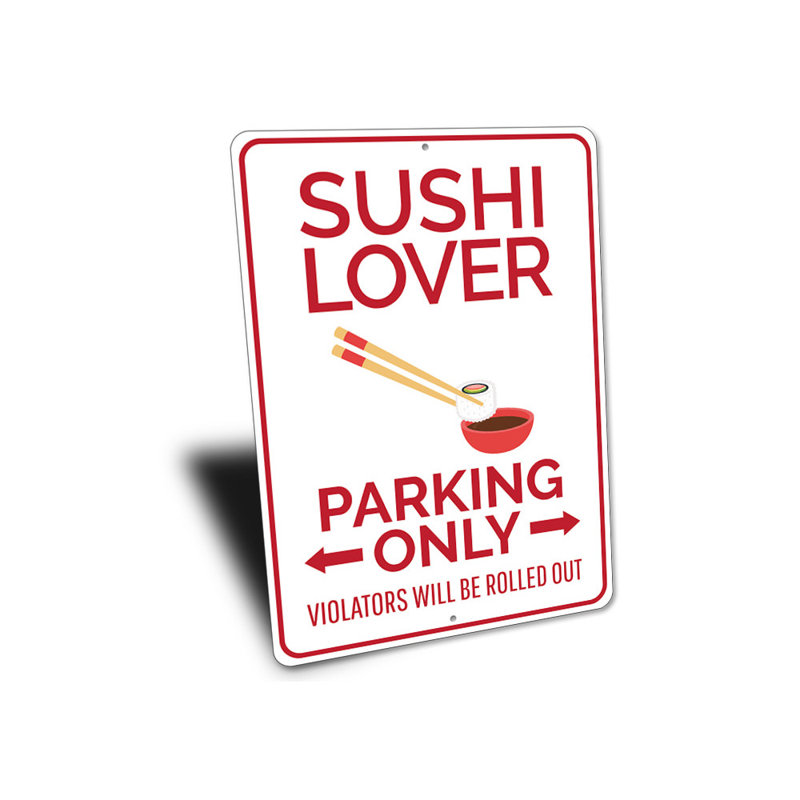Enseigne en aluminium pour les amateurs de sushi, H 18 po x l 12 po x P 0,06 po