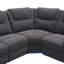 Fauteuil inclinable manuel de 94,4 po pour cinéma maison avec boîte de rangement et deux porte-gobelets pour le salon