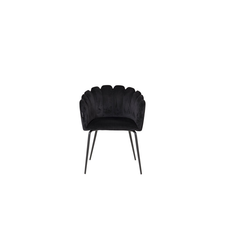 48cm H Tufted Velvet Upholstered Side Chair, Black