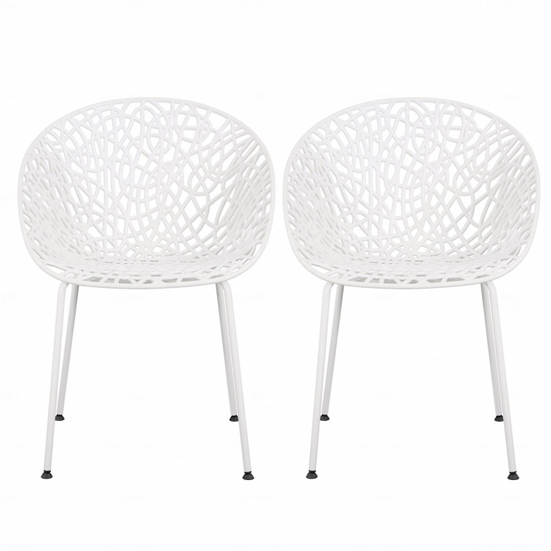 Ensemble de 2 chaises de patio d'extérieur, Blanc