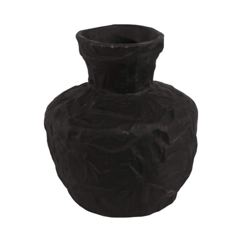 Red Barrel Studio® Cleo Large Black Omix Vase, 11" H x 10" W x 10" D