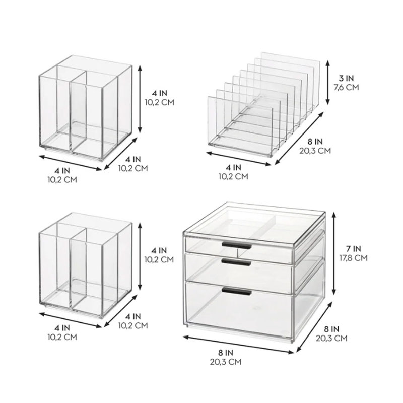 iDESIGN 4-piece Cosmetic Organizer Set