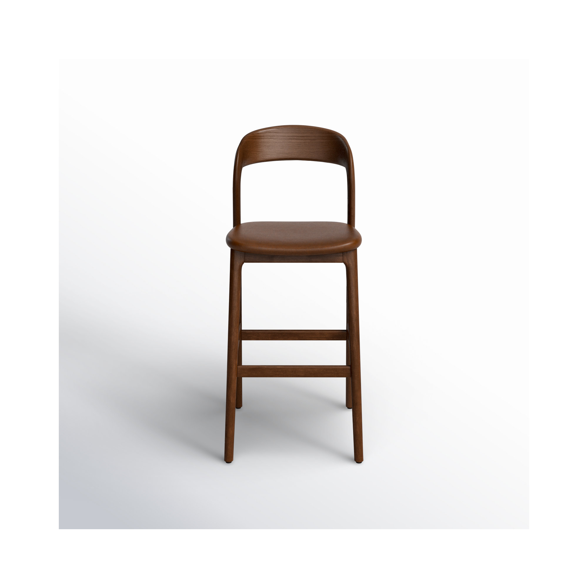 Kayla Leather Bar & Counter Stool, Umber Ash, Bar Stool (30" Seat Height)