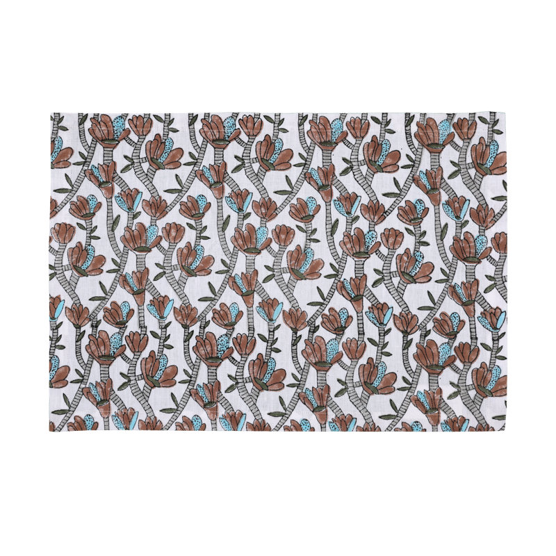 Cactus Table Placemat 14x20 Inch, Brown