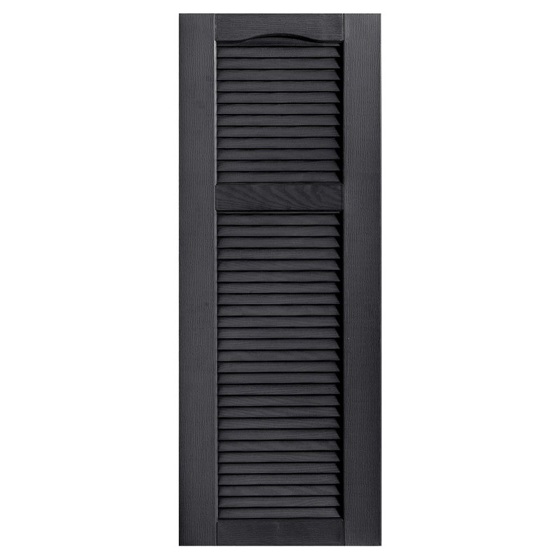 Paire de volets à persiennes style cathédrale, 61 po, 15 po, Noir