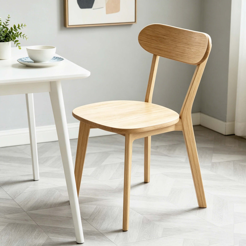 Chaise de salle à manger Mid-Century, Wood, 2