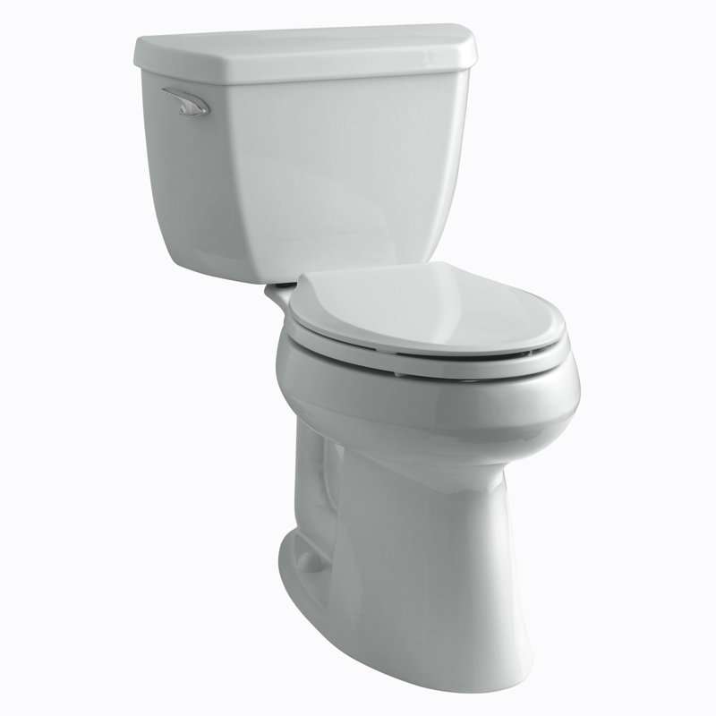 Toilette allongée deux pièces écoénergétique 1,28 GPF Highline (siège non inclus), Gris glacé, Côté droit