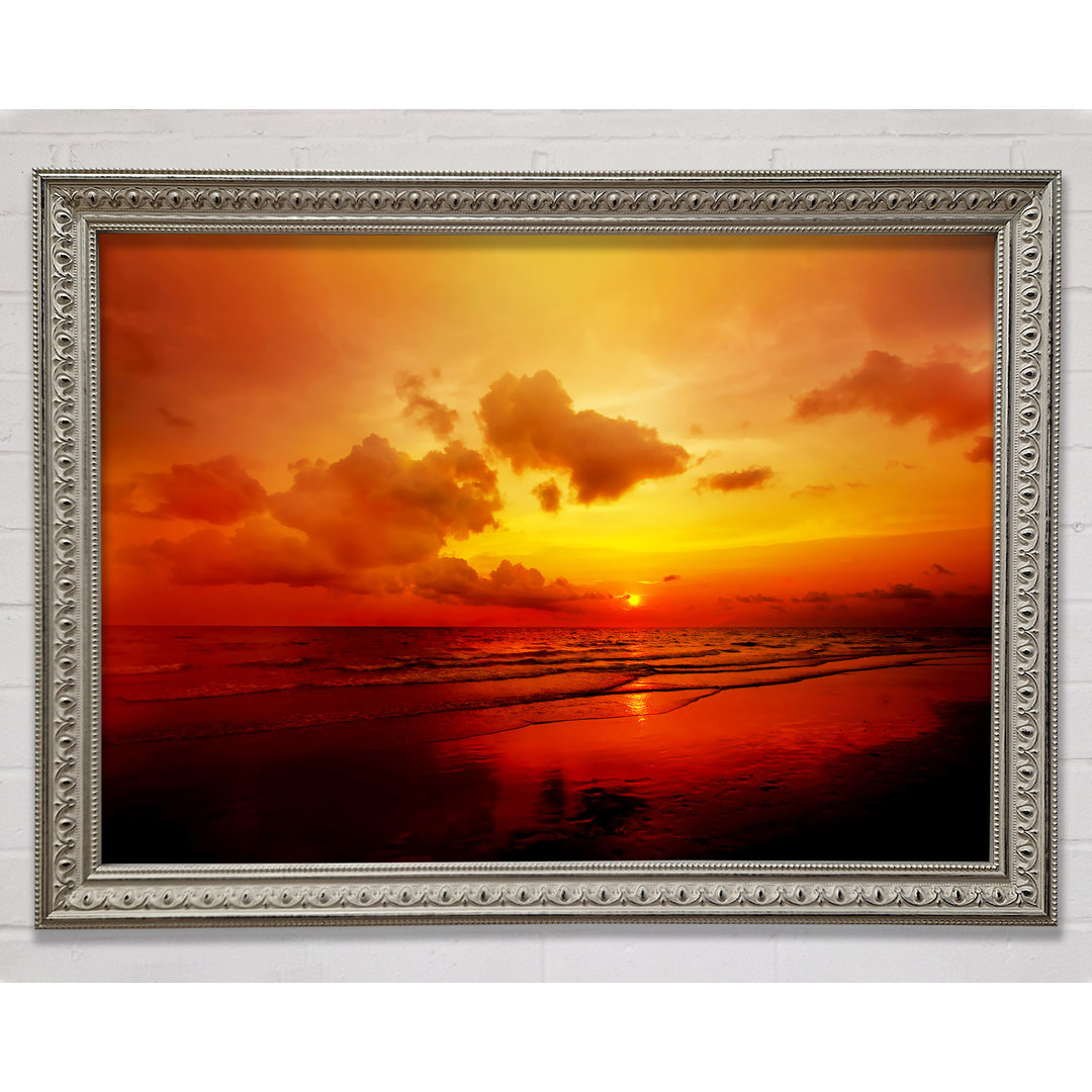 Gerahmtes Leinwandbild Distant Sunset Ocean