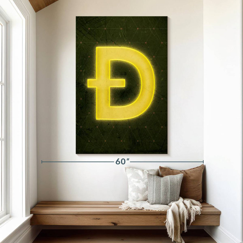 Kerner Cryptocurrency Dogecoin Logo I, 51" H x 34" W