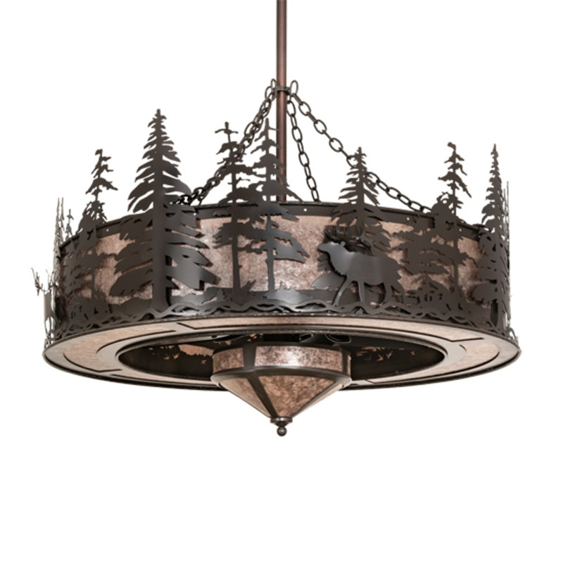 Elk At Dusk Downrod Ceiling Fan