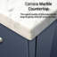 Meuble-lavabo bleu marine avec comptoir en marbre Miroir, rangement spacieux, meuble-lavabo 24 P 22 po, comptoir, fabrication fiable-506721253
