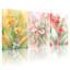 Plantes et fleurs, motif floral avec couleurs vives et feuilles, ensemble de 3 impressions sur toile-1617188619