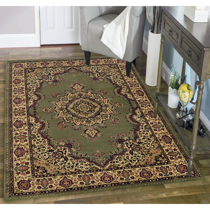 Northington Sage Traditional Oriental Area Rug, Rectangle 5'5" x 7'7"
