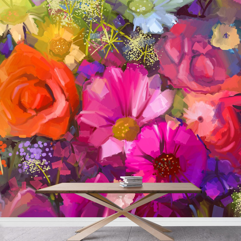 Abstract Floral Border, 100" L x 144" W