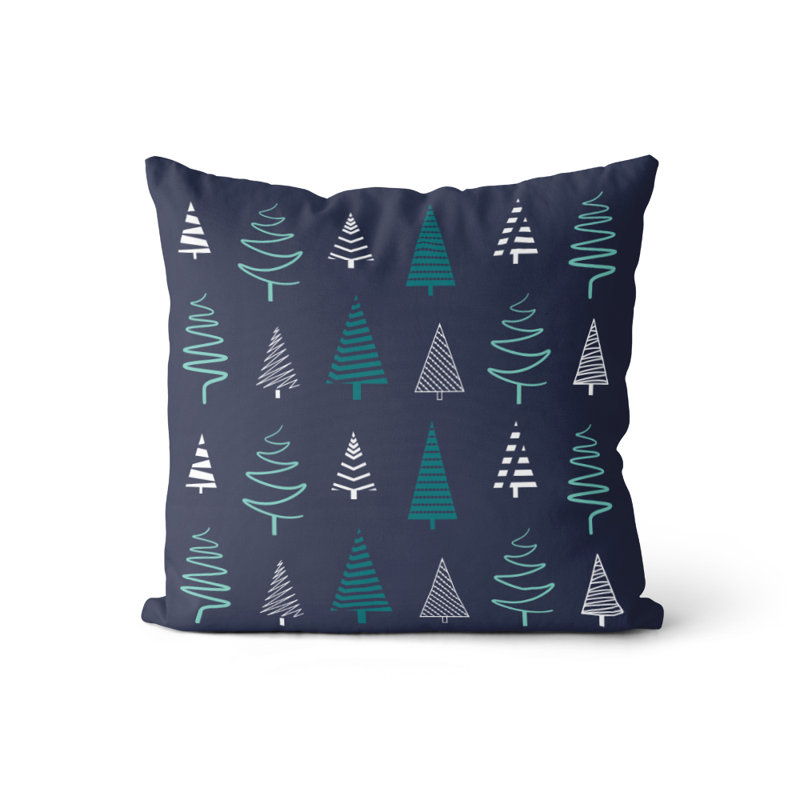 Coussin décoratif floral pour arbre de noël Jeremiah, Bleu / Vert