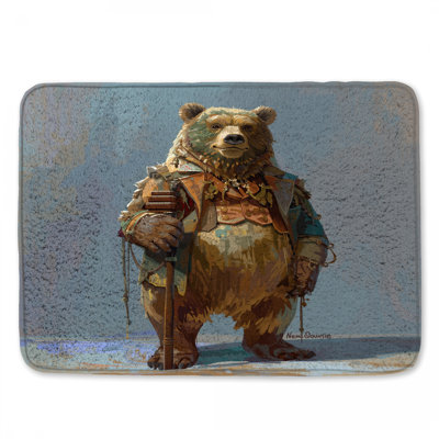 Tapis de bain ours en tenue rétro
