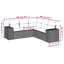  Ensemble de canapé de patio 5 pièces avec coussins en rotin de polyester noir