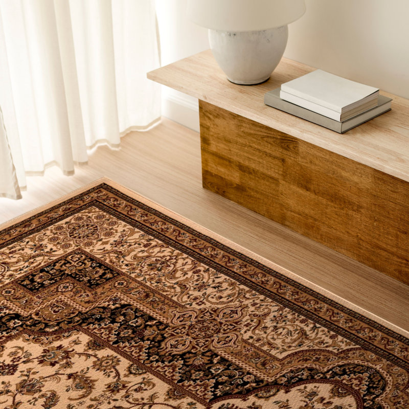 Tapis crème / brun Valerie, 5 pi 3 po x 7 pi 5 po