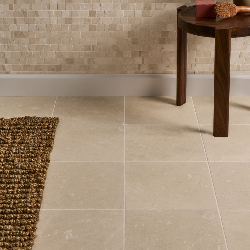 Avanti 12x12 Tumbled Marble Tile, Crema Marfil