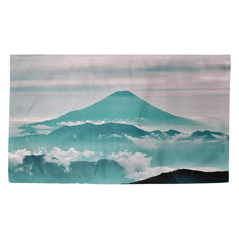 Fawcett Indoor Doormat, Rectangle 3'3" x 5'3", Sky Blue/Black