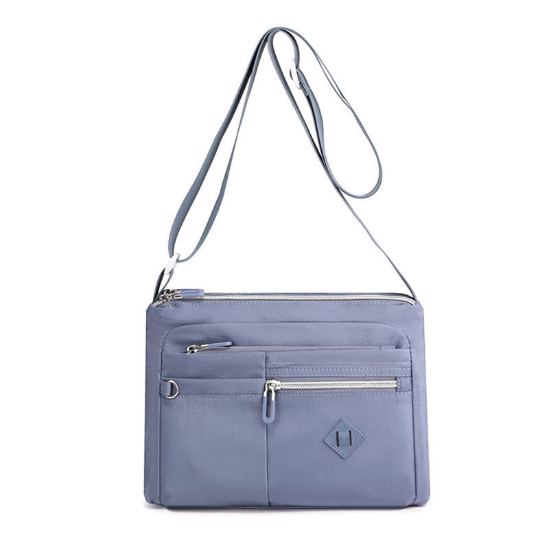 Backpack Women Multi-Pocket Shoulder Bag, Light Blue