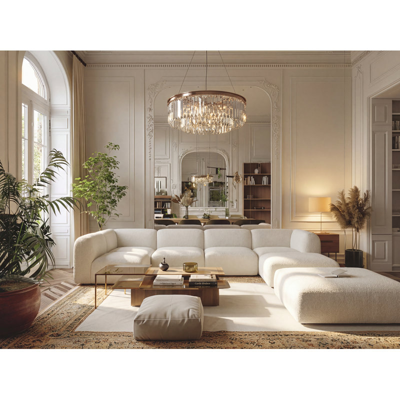 Canapé modulaire Deep Gather (nuage), Repose-pieds, Crème