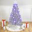 Arbre de Noël artificiel blanc moyen en fibre optique irisée 4 pi avec lumières DEL