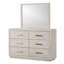 Commode avec miroir gris clair et six tiroirs de rangement