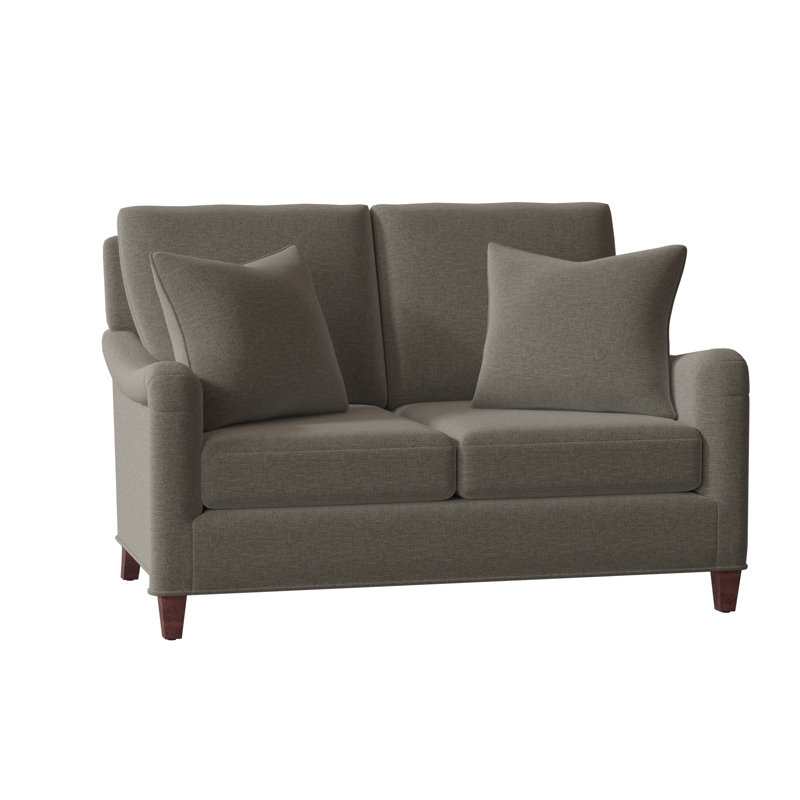 Smythe 57" Rolled Arm Loveseat with Reversible Cushions, Putty (3152 65), Espresso