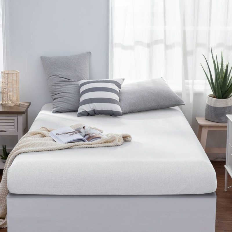 Jersey Knit Fitted Sheet, Single (3'), White