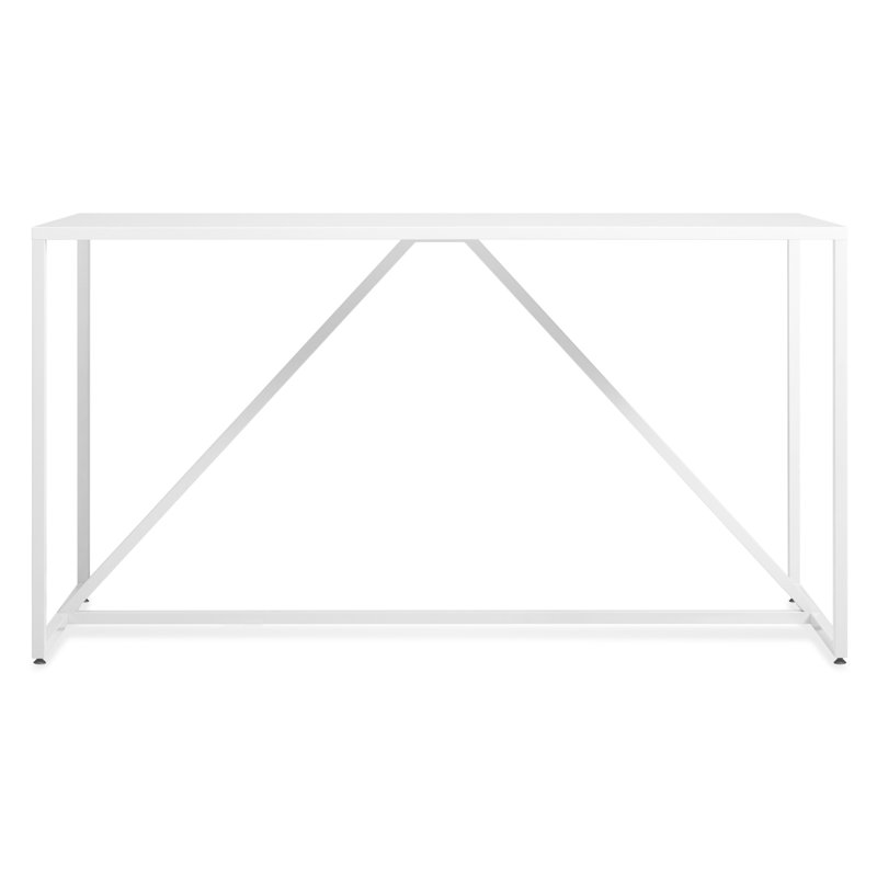 Strut Metal Base Dining Table, White, 28" W x 56" L, Standard (29" Height)