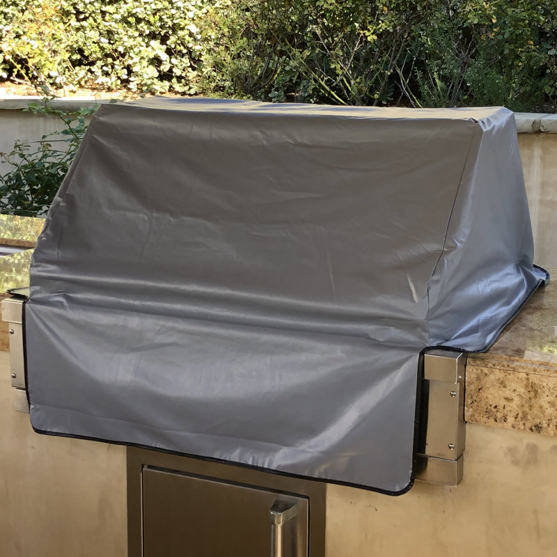 Covered Living 45″ Grey Vinyl Built-In BBQ Grill Cover / Outdoor Kitchen Island Heavy Duty, Water Repellent, Gray