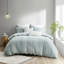 Ensemble de housse de couette en coton très grand / très grand - imprimé sur l'envers, fermeture à boutons, couette à cravate d'angle, motif de literie lavable au sol avec broderie naturelle, taies décoratives assorties, literie à la machine