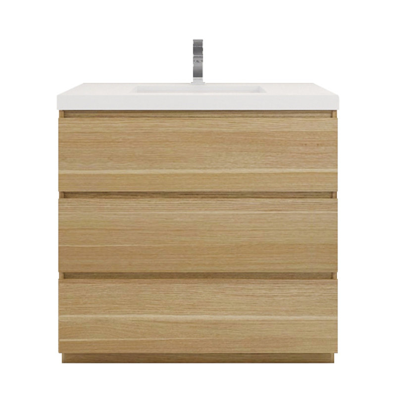 Ensemble de meuble-lavabo simple 36 po Dennes, Chêne blanc