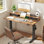 Bureau debout électrique de 48 po avec tiroirs, bureau réglable en hauteur avec tablette de rangement rétractable, table d'ordinateur de bureau à la maison