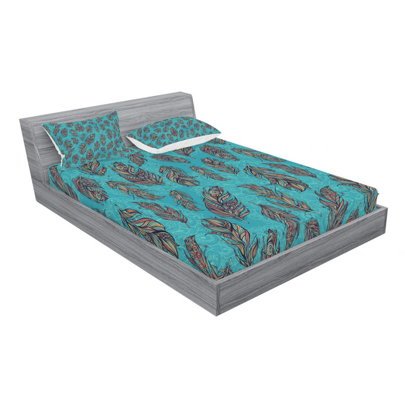 Ensemble de draps paon, Ensemble de draps pour lit double avec un drap-hou