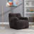 Soft Teddy Fabric Tufted Foam Bean Bag Chair With Teddy Fabric Dark Gray-452747243