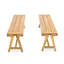 Bancs d'extérieur (ensemble de 2), banc de patio contemporain en bois d'acacia