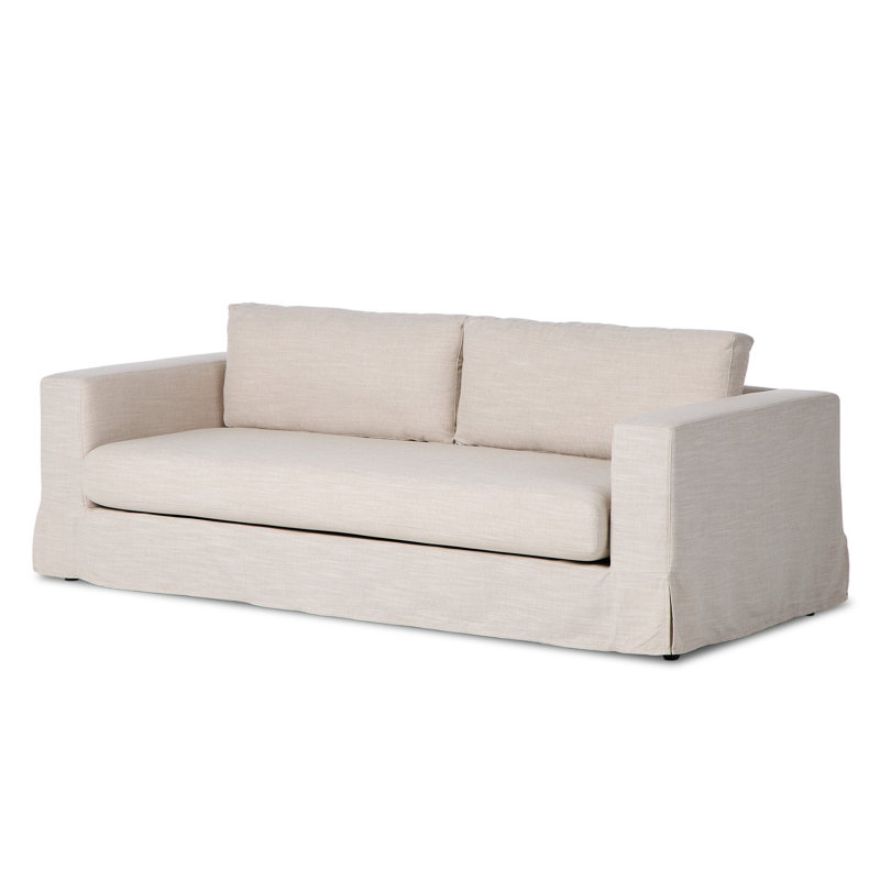 Tovana Sofa- 95"-Crypton Nomad Snow, Savoy Parchment 61% Polyester/31% Viscose/8% Flax